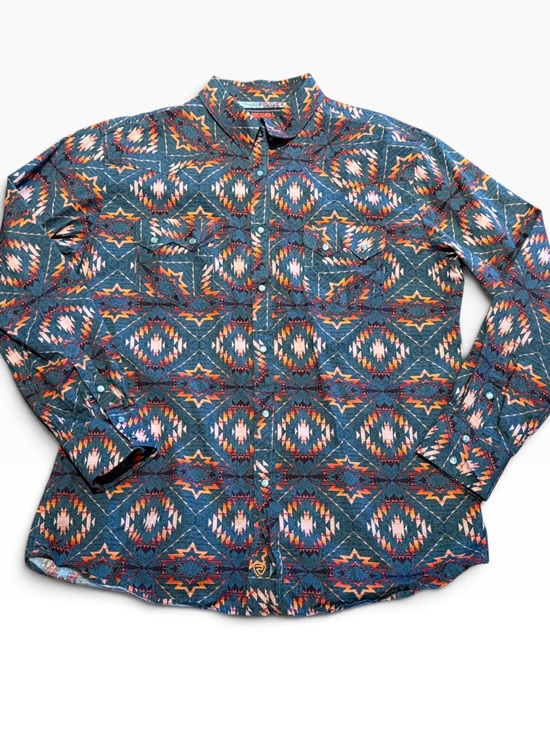 Rock & Roll Denim Other - Rock & Roll Denim Mens X-Large Aztec Long Sleeve Pearl Snap Western Shirt